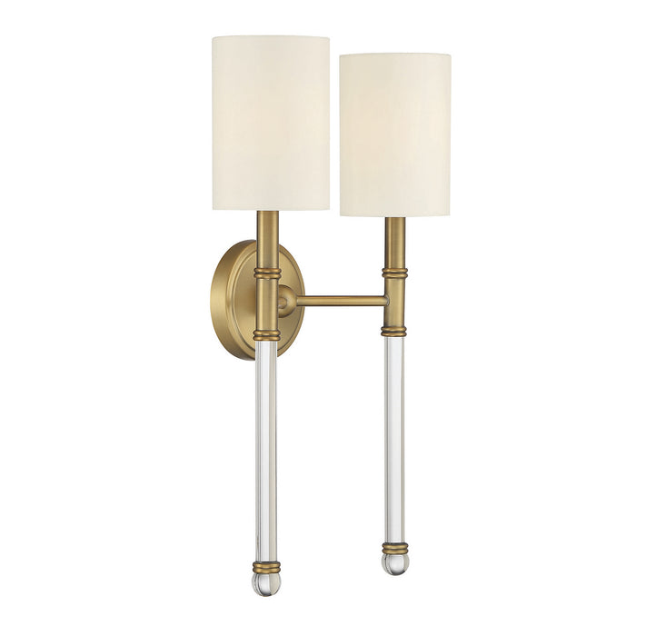 Savoy House 9-103-2-322 Two Light Wall Sconce, Warm Brass