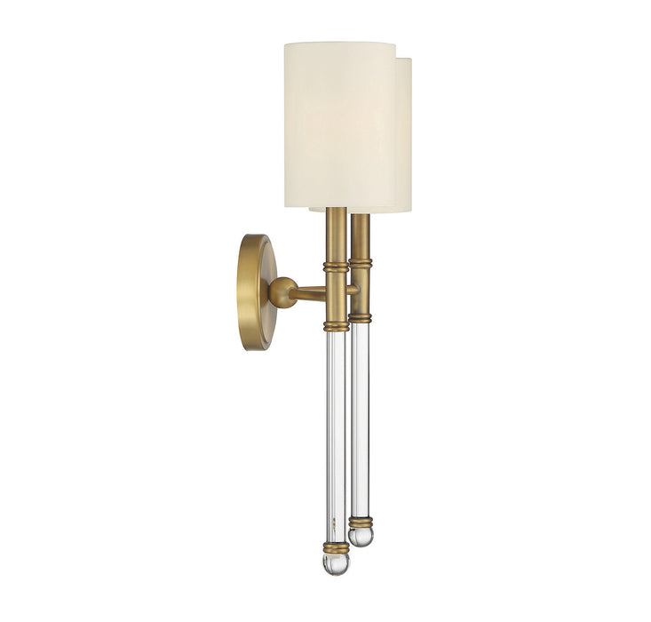 Savoy House 9-103-2-322 Two Light Wall Sconce, Warm Brass
