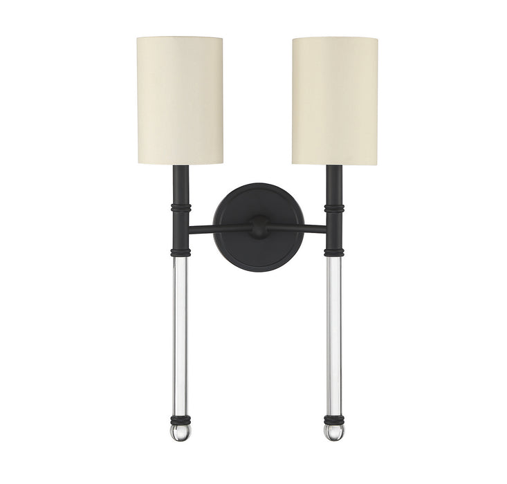 Savoy House 9-103-2-89 Two Light Wall Sconce, Matte Black
