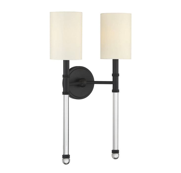Savoy House 9-103-2-89 Two Light Wall Sconce, Matte Black
