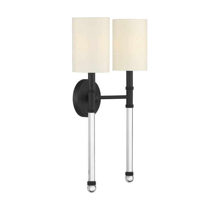 Savoy House 9-103-2-89 Two Light Wall Sconce, Matte Black