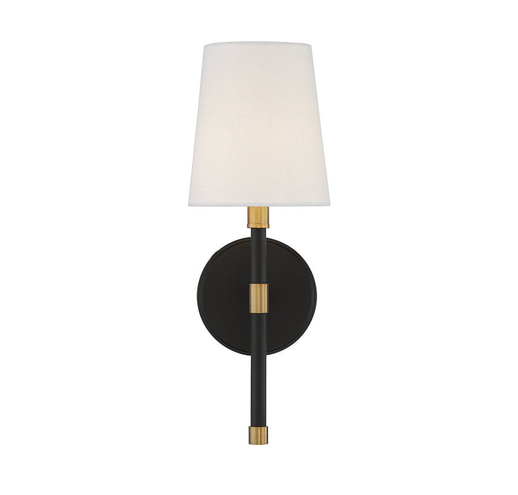 Savoy House 9-1632-1-143 One Light Wall Sconce, Matte Black with Warm Brass