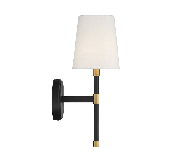 Savoy House 9-1632-1-143 One Light Wall Sconce, Matte Black with Warm Brass