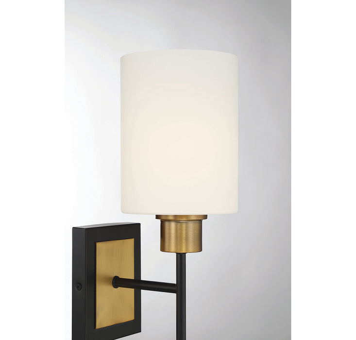 Savoy House 9-1645-1-143 One Light Wall Sconce, Matte Black with Warm Brass