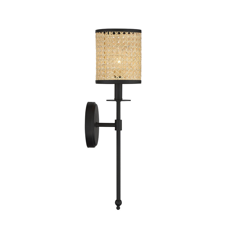 Savoy House 9-1649-1-89 One Light Wall Sconce, Matte Black