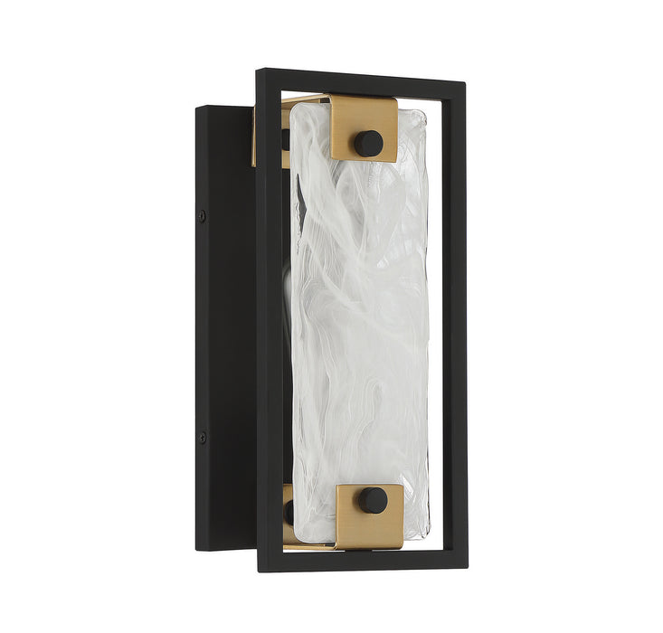 Savoy House 9-1697-1-143 One Light Wall Sconce, Matte Black with Warm Brass
