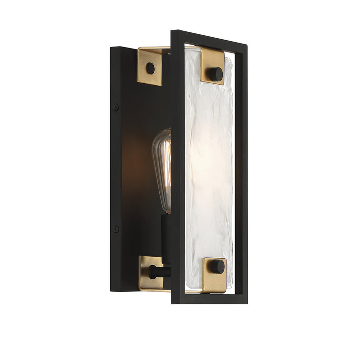 Savoy House 9-1697-1-143 One Light Wall Sconce, Matte Black with Warm Brass