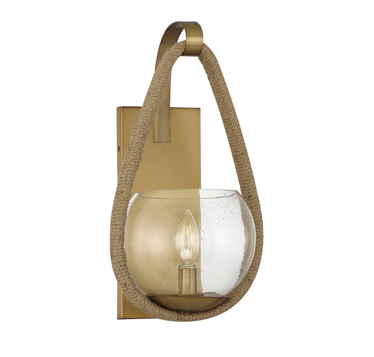 Savoy House 9-1826-1-320 One Light Wall Sconce, Warm Brass and Rope
