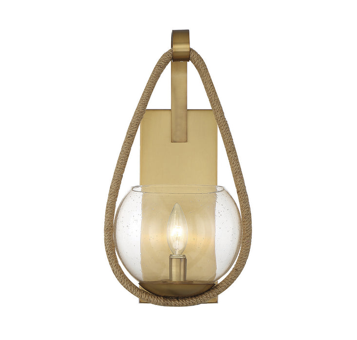 Savoy House 9-1826-1-320 One Light Wall Sconce, Warm Brass and Rope
