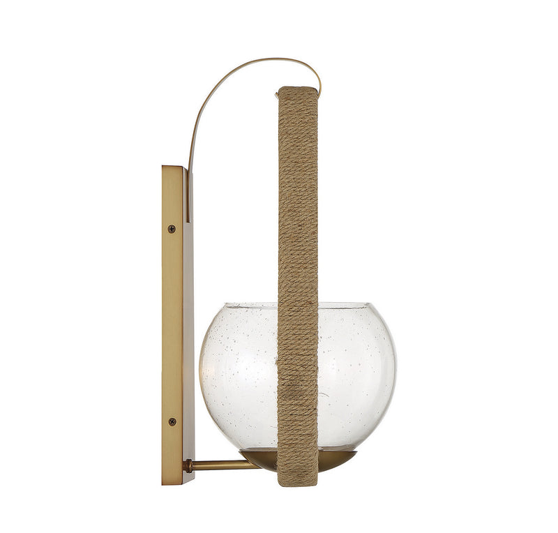 Savoy House 9-1826-1-320 One Light Wall Sconce, Warm Brass and Rope