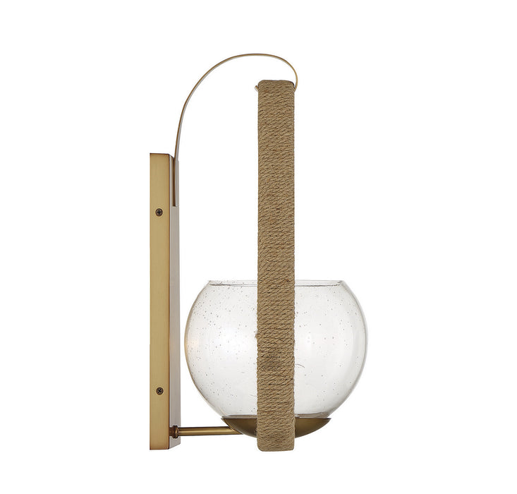 Savoy House 9-1826-1-320 One Light Wall Sconce, Warm Brass and Rope