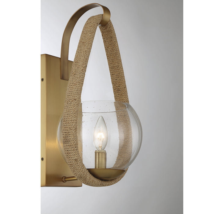 Savoy House 9-1826-1-320 One Light Wall Sconce, Warm Brass and Rope