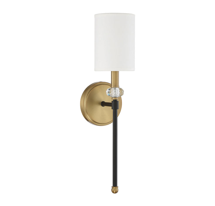 Savoy House 9-1888-1-143 One Light Wall Sconce, Matte Black with Warm Brass