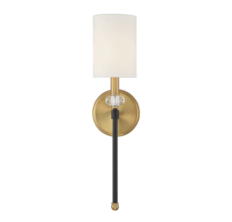 Savoy House 9-1888-1-143 One Light Wall Sconce, Matte Black with Warm Brass