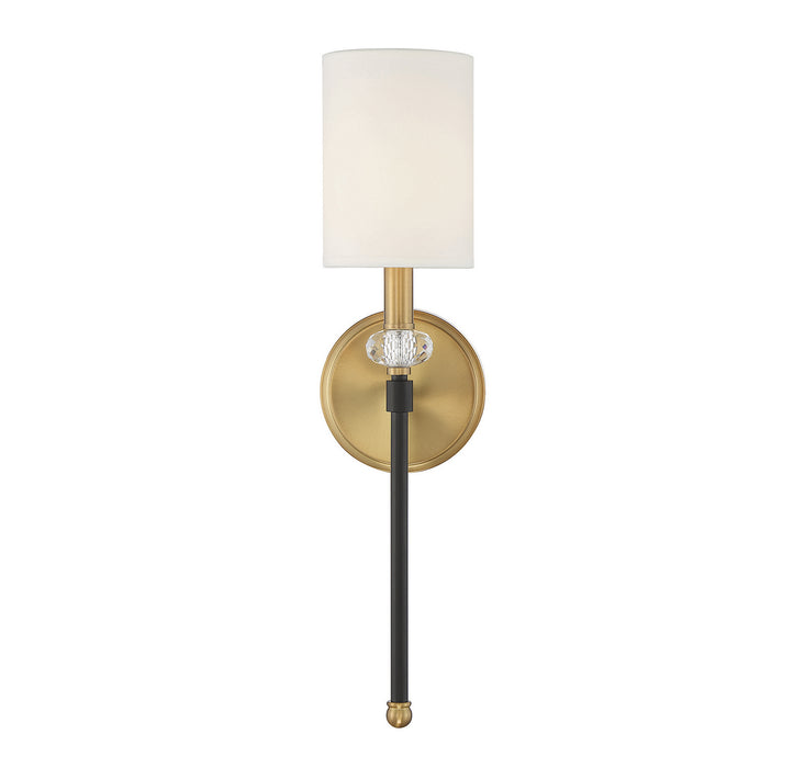 Savoy House 9-1888-1-143 One Light Wall Sconce, Matte Black with Warm Brass
