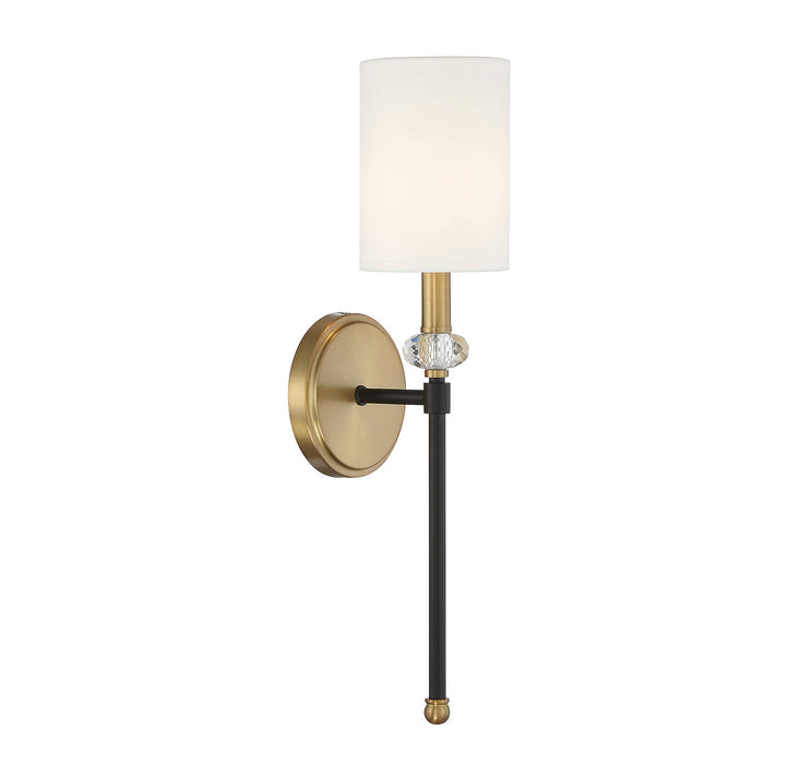 Savoy House 9-1888-1-143 One Light Wall Sconce, Matte Black with Warm Brass