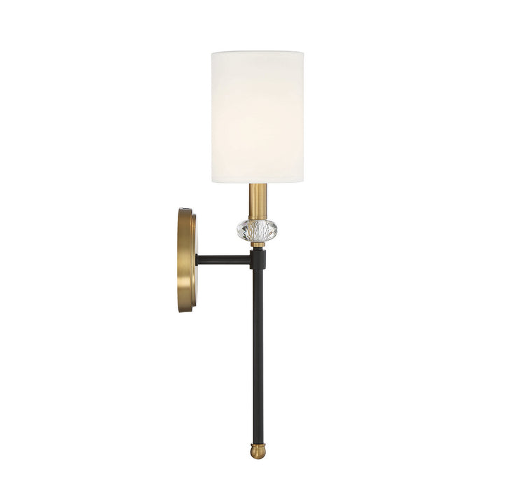 Savoy House 9-1888-1-143 One Light Wall Sconce, Matte Black with Warm Brass