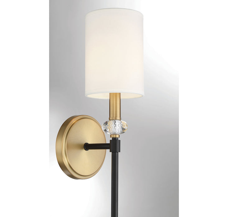 Savoy House 9-1888-1-143 One Light Wall Sconce, Matte Black with Warm Brass