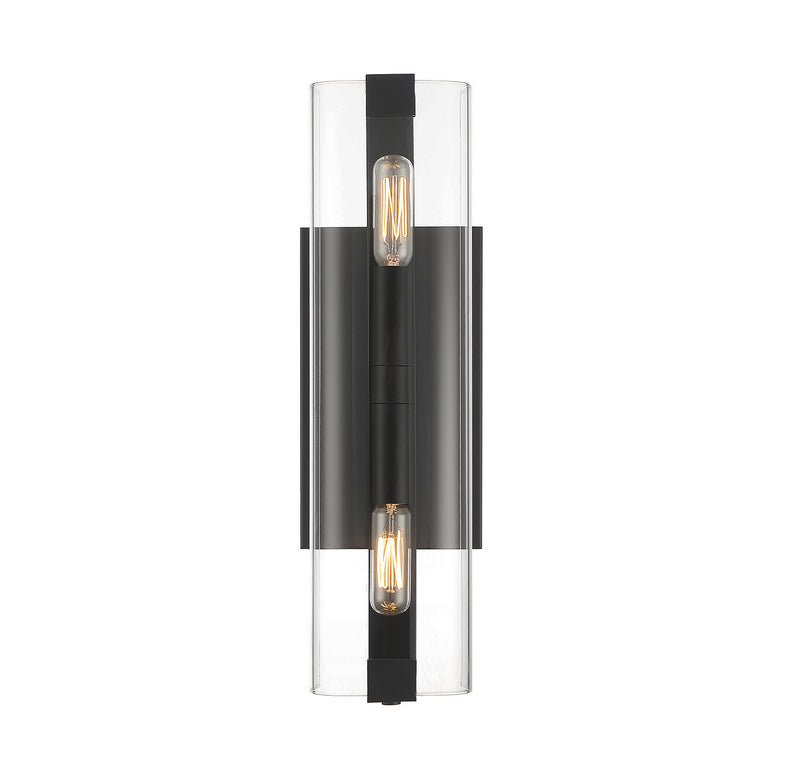 Savoy House 9-9771-2-89 Two Light Wall Sconce, Matte Black