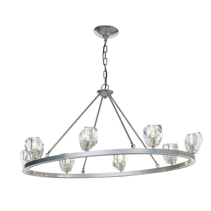 Hubbardton Forge 105021-SKT-85-CR Eight Light Chandelier, Sterling