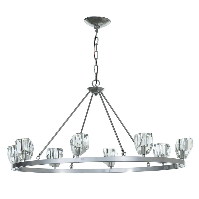 Hubbardton Forge 105021-SKT-85-CR Eight Light Chandelier, Sterling