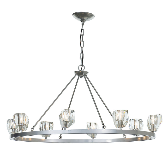 Hubbardton Forge 105021-SKT-85-CR Eight Light Chandelier, Sterling