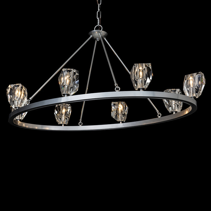 Hubbardton Forge 105021-SKT-85-CR Eight Light Chandelier, Sterling