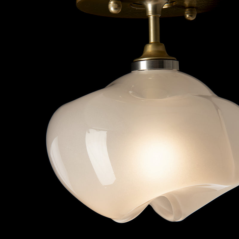 Hubbardton Forge 121372-SKT-86-86-FD0710 One Light Semi-Flush Mount, Modern Brass