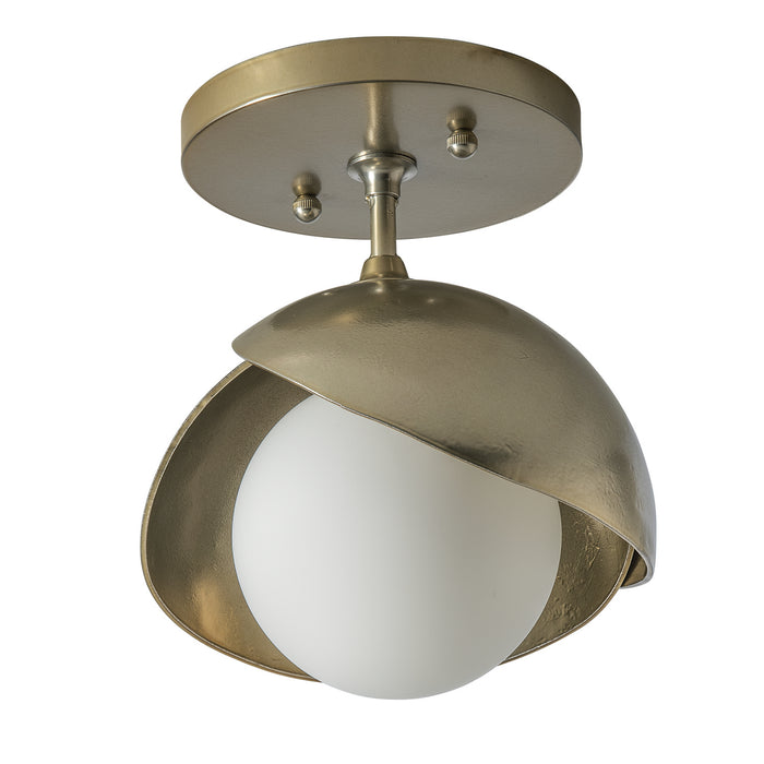 Hubbardton Forge 121377-SKT-86-86-GG0711 One Light Semi-Flush Mount, Modern Brass