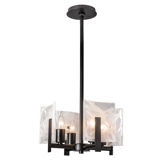 Hubbardton Forge 131060-SKT-MULT-10-YR0719 Four Light Semi-Flush/Pendant, Black