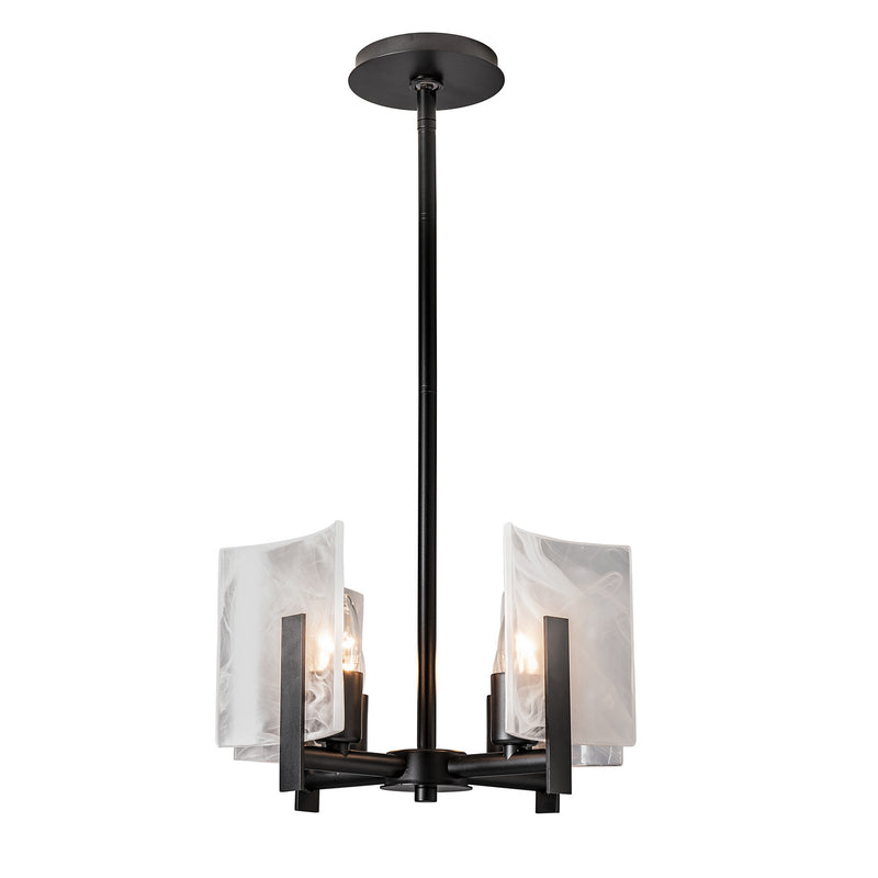 Hubbardton Forge 131060-SKT-MULT-10-YR0719 Four Light Semi-Flush/Pendant, Black