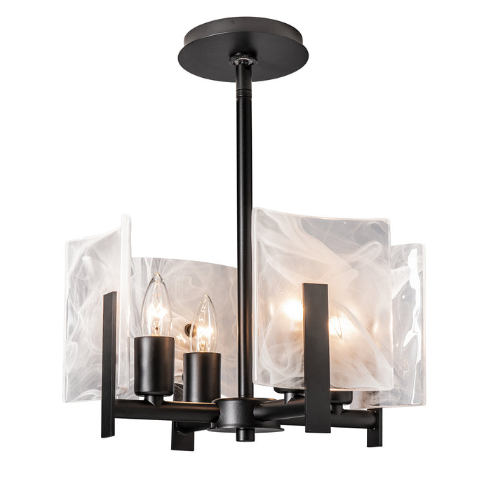 Hubbardton Forge 131060-SKT-MULT-10-YR0719 Four Light Semi-Flush/Pendant, Black