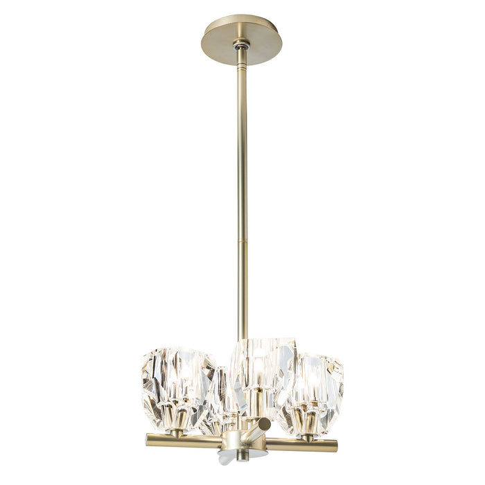 Hubbardton Forge 131061-SKT-MULT-86-CR Four Light Semi-Flush/Pendant, Modern Brass