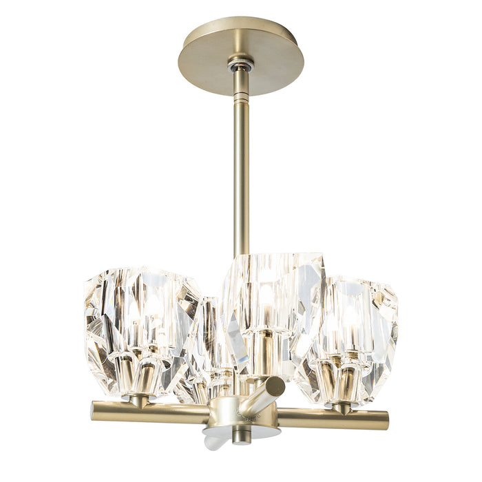 Hubbardton Forge 131061-SKT-MULT-86-CR Four Light Semi-Flush/Pendant, Modern Brass