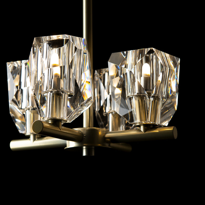 Hubbardton Forge 131061-SKT-MULT-86-CR Four Light Semi-Flush/Pendant, Modern Brass