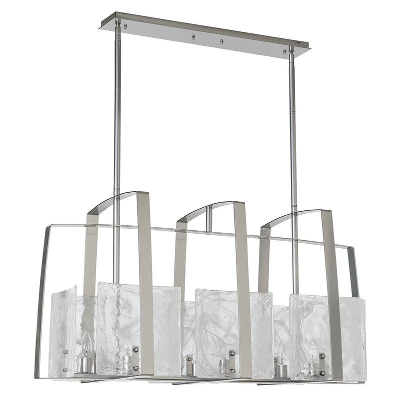 Hubbardton Forge 131311-SKT-MULT-85-YR0699 Eight Light Linear Pendant, Sterling