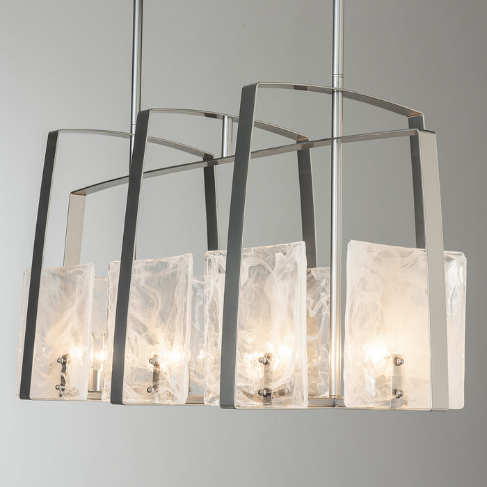 Hubbardton Forge 131311-SKT-MULT-85-YR0699 Eight Light Linear Pendant, Sterling