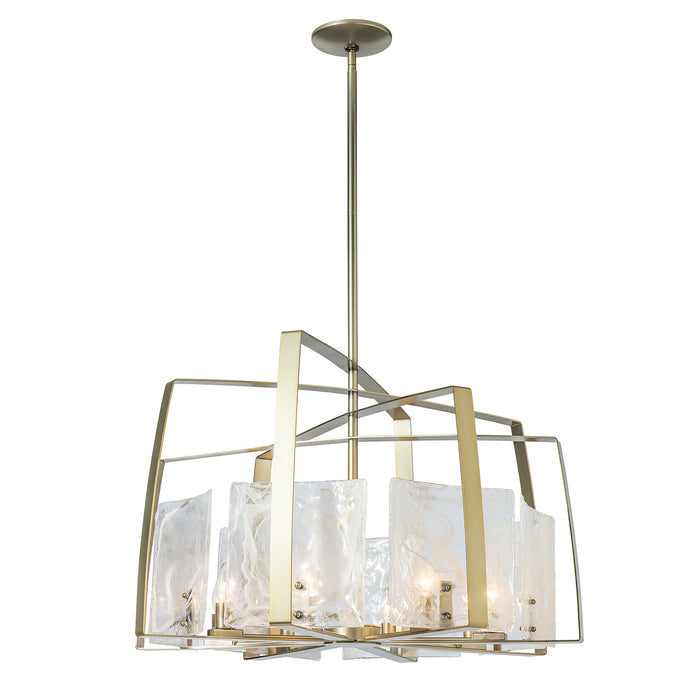 Hubbardton Forge 131312-SKT-MULT-86-YR0699 Eight Light Pendant, Modern Brass