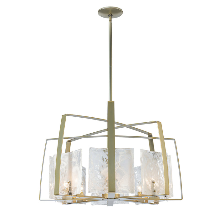 Hubbardton Forge 131312-SKT-MULT-86-YR0699 Eight Light Pendant, Modern Brass