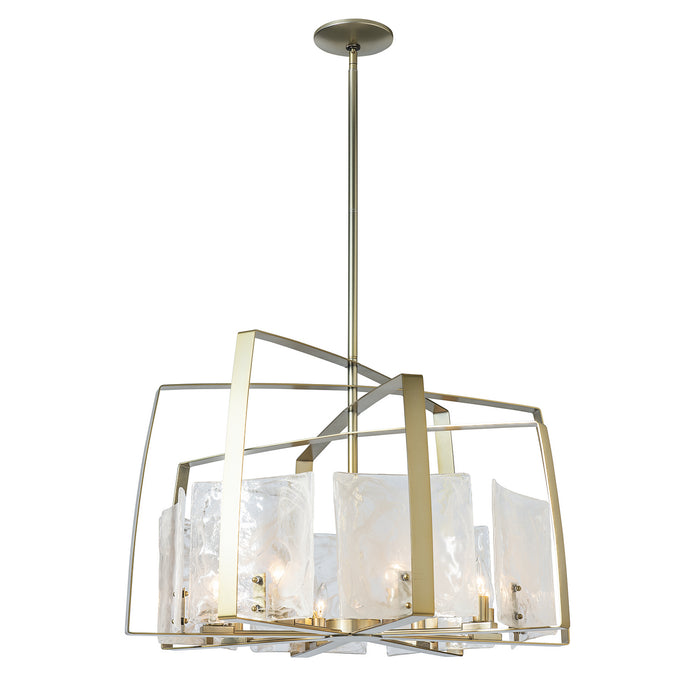Hubbardton Forge 131312-SKT-MULT-86-YR0699 Eight Light Pendant, Modern Brass
