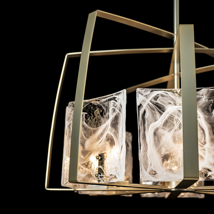 Hubbardton Forge 131312-SKT-MULT-86-YR0699 Eight Light Pendant, Modern Brass