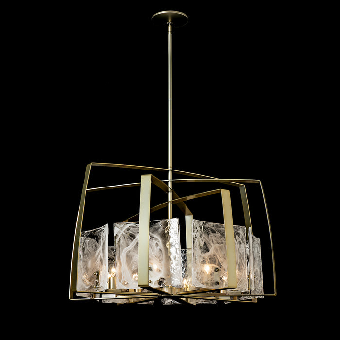 Hubbardton Forge 131312-SKT-MULT-86-YR0699 Eight Light Pendant, Modern Brass