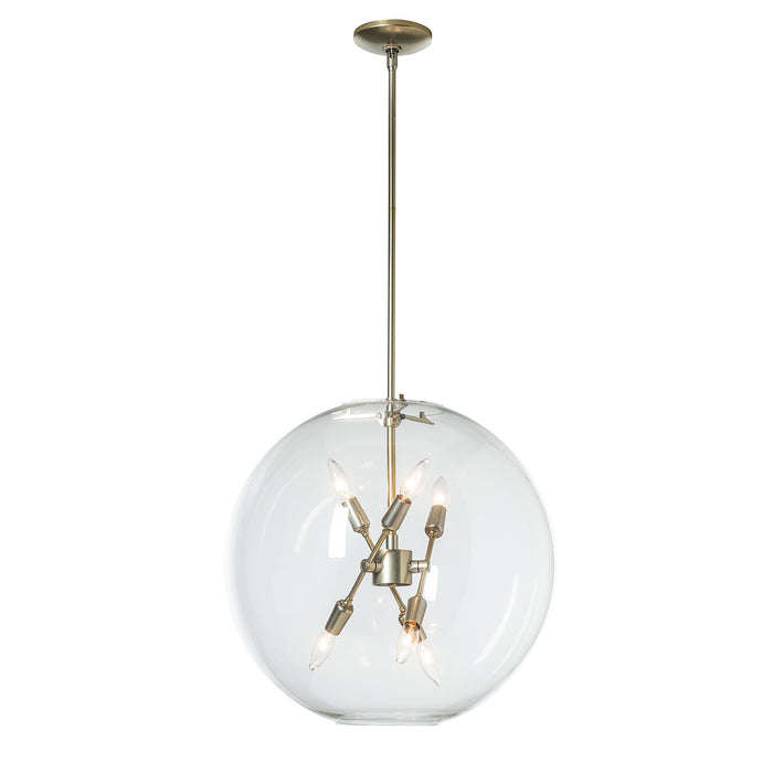 Hubbardton Forge 134410-SKT-MULT-86-ZM0497 Six Light Pendant, Modern Brass