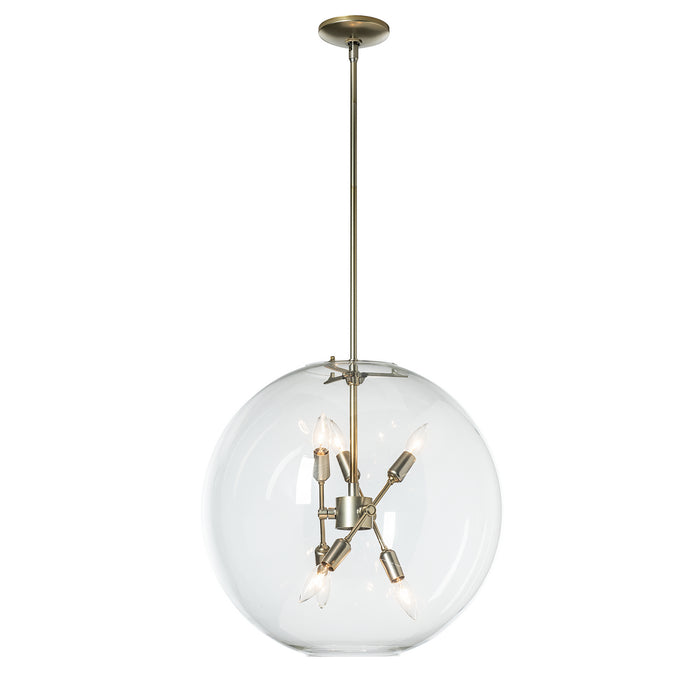Hubbardton Forge 134410-SKT-MULT-86-ZM0497 Six Light Pendant, Modern Brass