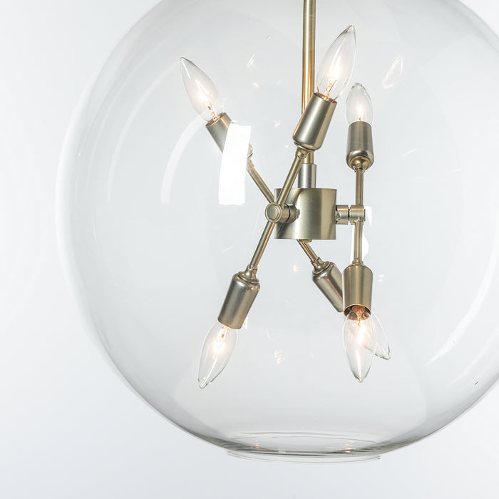 Hubbardton Forge 134410-SKT-MULT-86-ZM0497 Six Light Pendant, Modern Brass