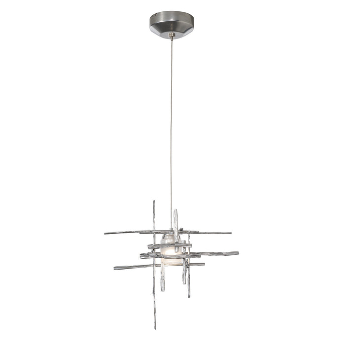 Hubbardton Forge 161185-SKT-STND-85-YC0305 One Light Mini Pendant, Sterling