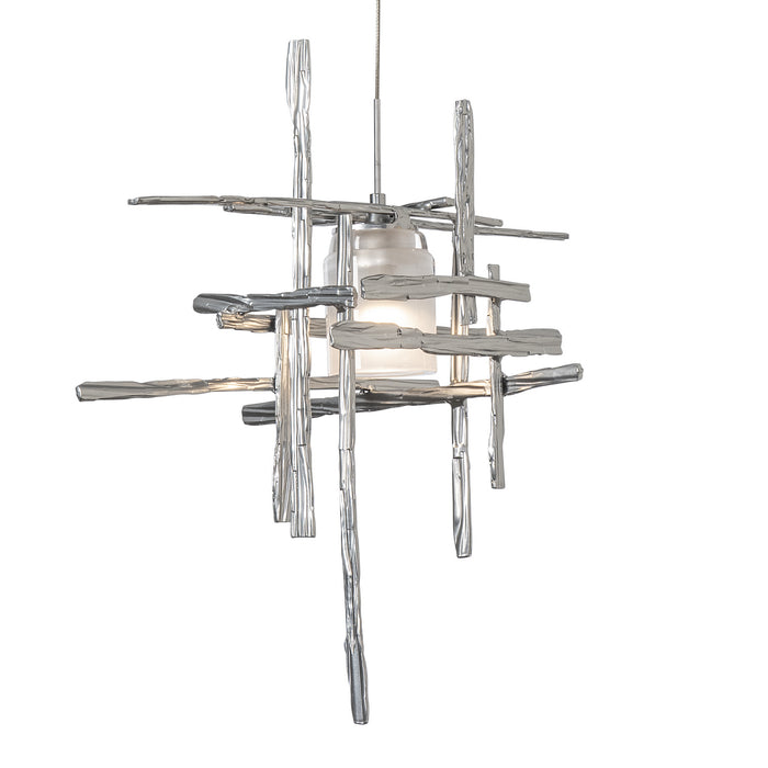 Hubbardton Forge 161185-SKT-STND-85-YC0305 One Light Mini Pendant, Sterling