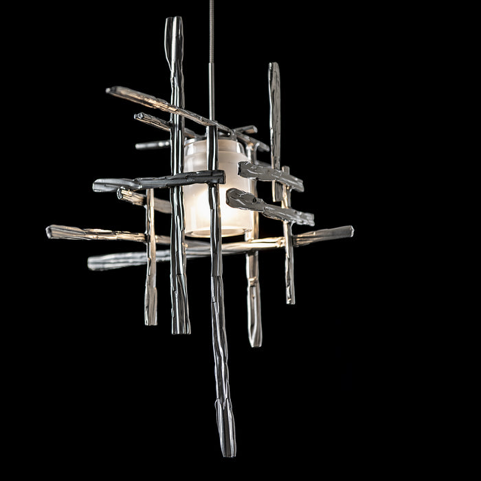 Hubbardton Forge 161185-SKT-STND-85-YC0305 One Light Mini Pendant, Sterling