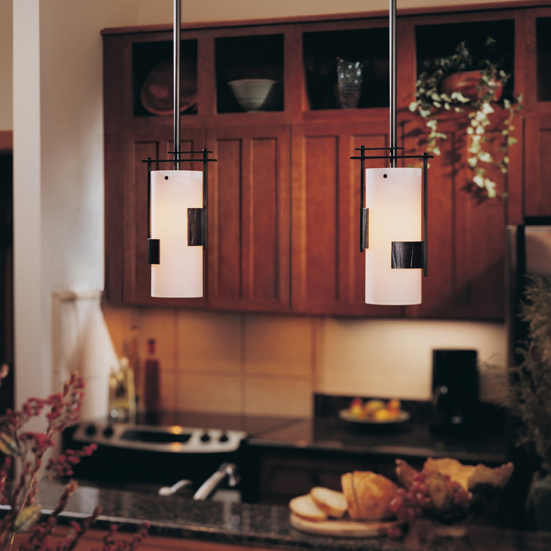 Hubbardton Forge 185400-SKT-MULT-05-GG0075 One Light Mini Pendant, Bronze