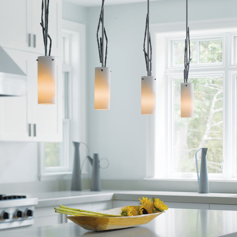 Hubbardton Forge 186670-SKT-MULT-07-GG0336 One Light Mini Pendant, Dark Smoke